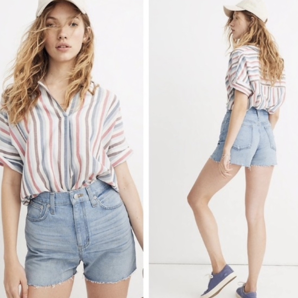 Madewell The Perfect Vintage Jean Shorts Size 27 High Rise Cut Off L4403